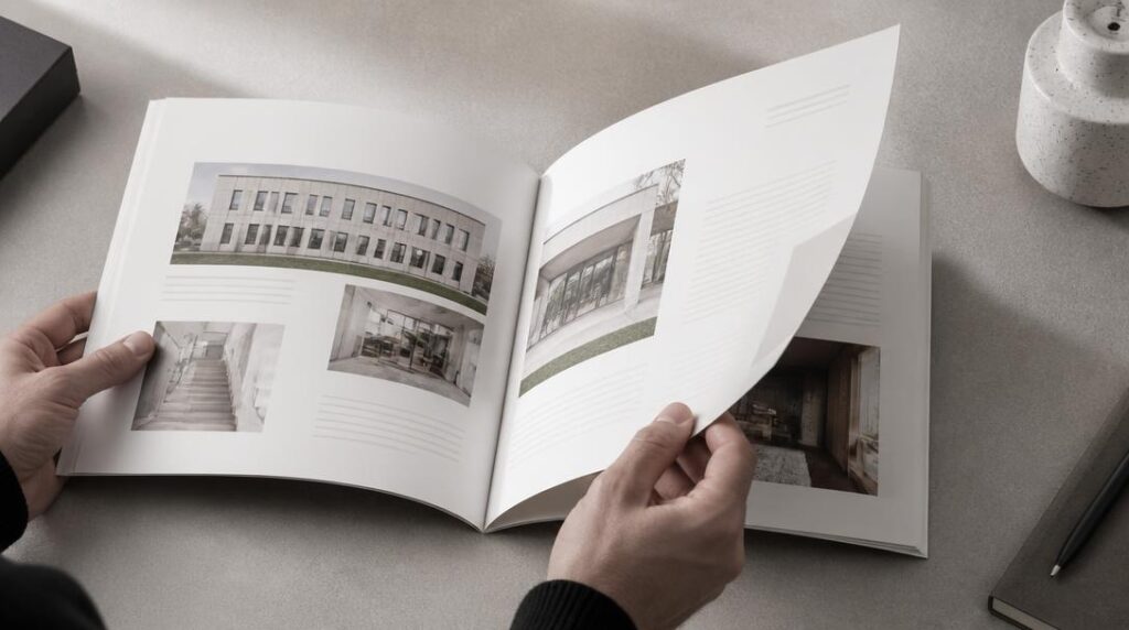 Brochure entreprise présentant expertise et image de marque
