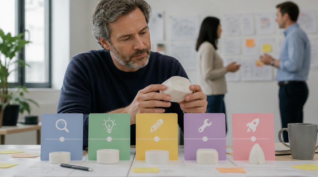 Équipe analysant le cycle de vie d'un produit