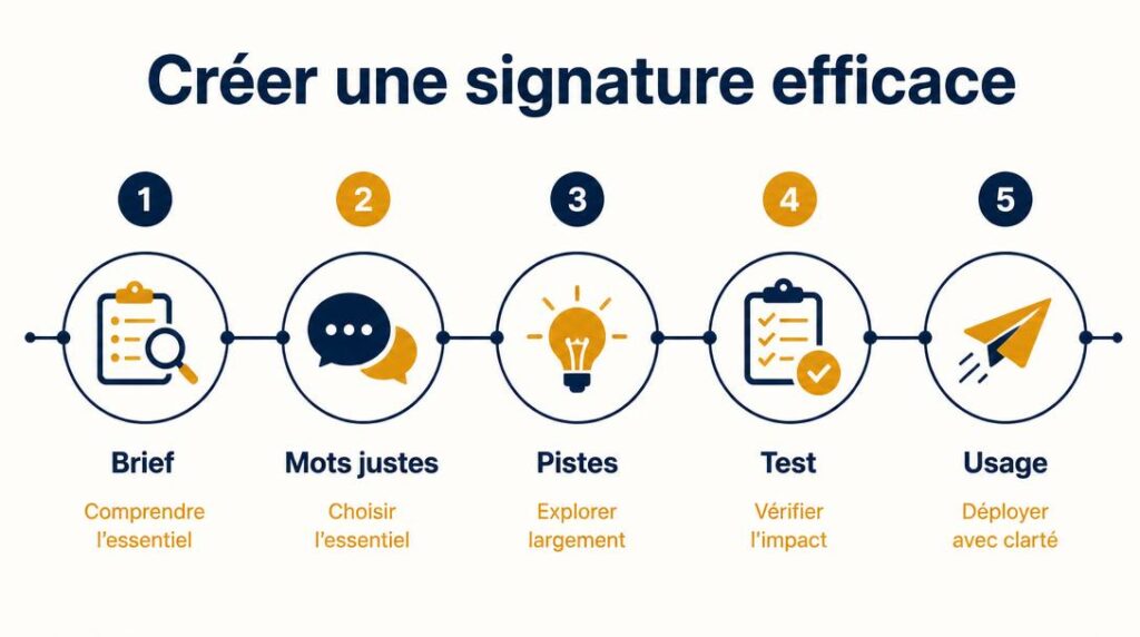 Étapes pour créer une signature de marque