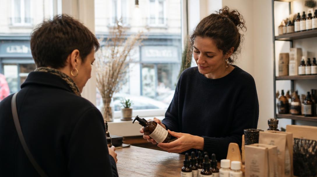 Échange humain pour fidéliser un client en boutique