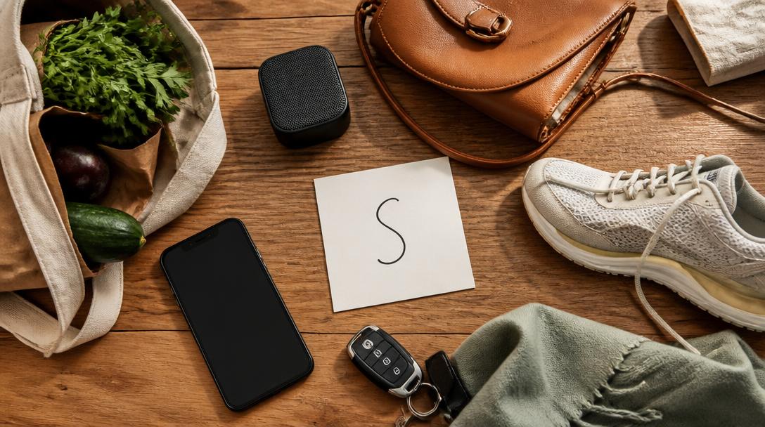 Objets du quotidien représentant les marques en S