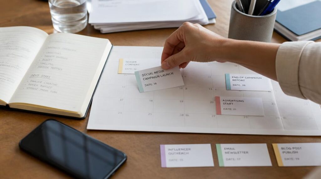 Calendrier d’actions de communication commerciale