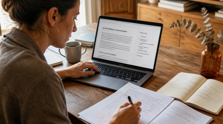 Consultant préparant une rédaction pour le web