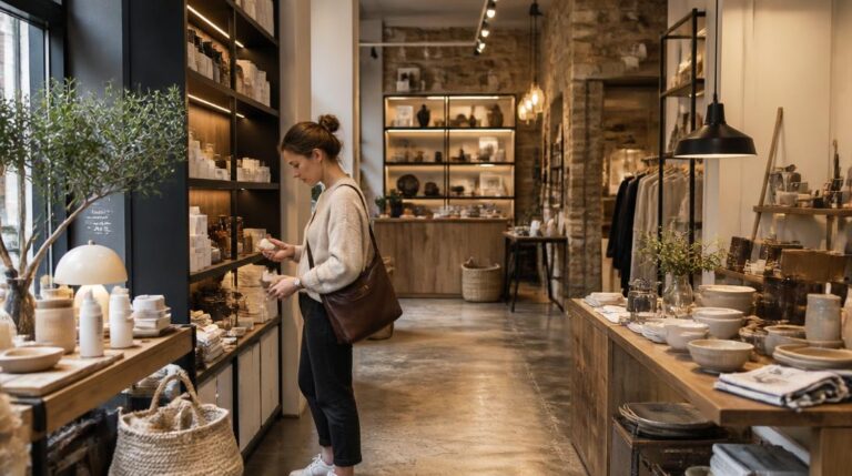 Retail design d'une boutique contemporaine accueillante