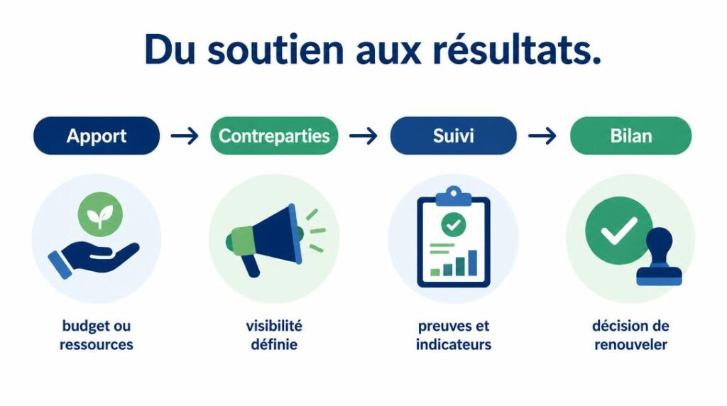 Schéma du suivi des retombées partenaires