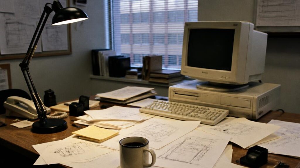 Bureau des années 1990 évoquant le renouveau d’Apple