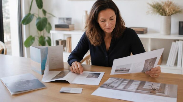 Supports de communication print sur un bureau professionnel