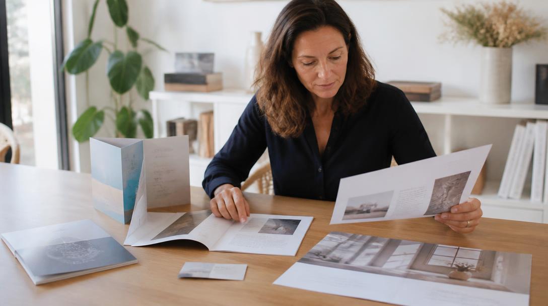 Supports de communication print sur un bureau professionnel