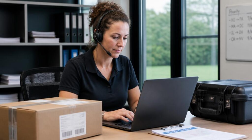 Service client B2B assure le suivi de livraison