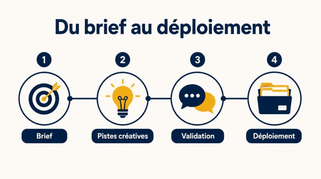 Étapes du brief créatif au déploiement de marque