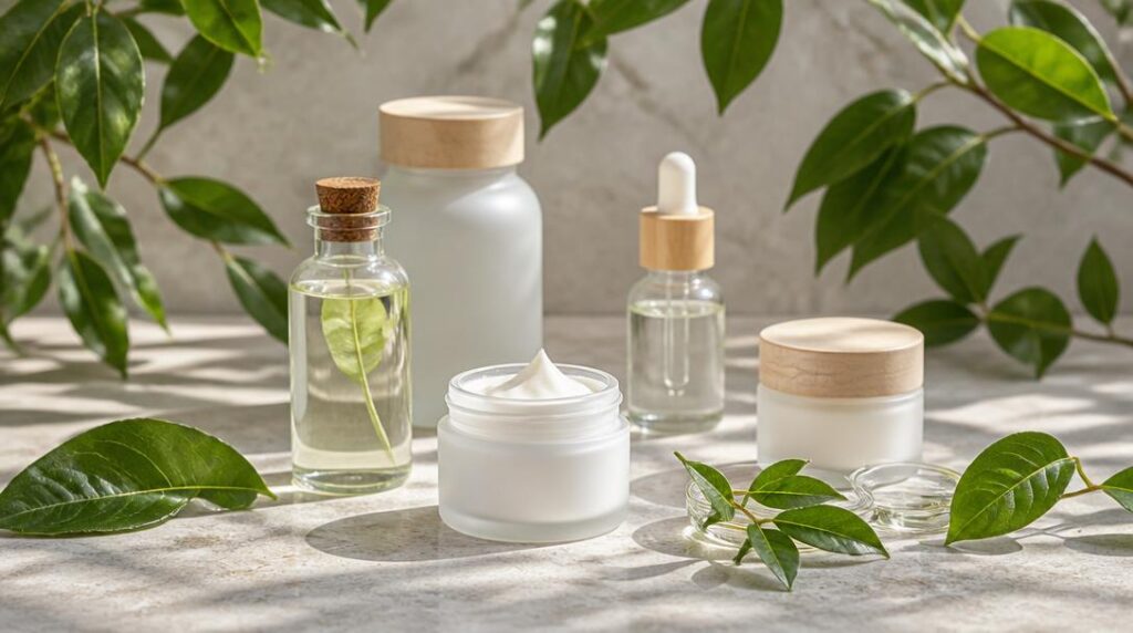 Soins botaniques pour marque de beauté en W